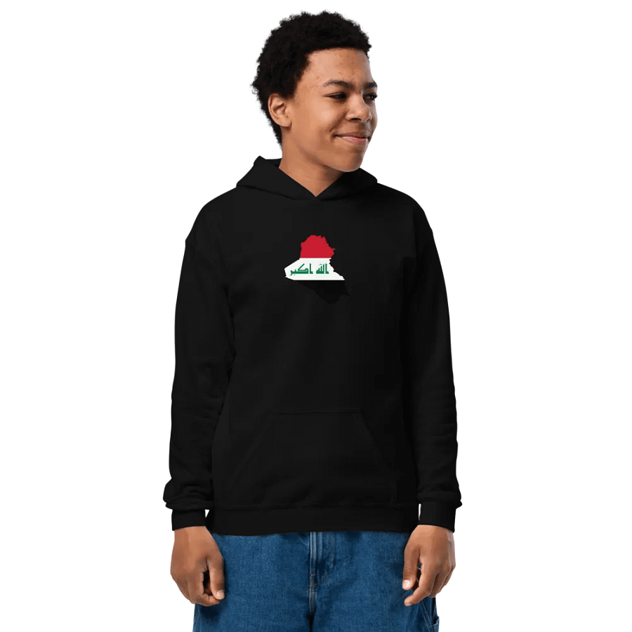 Iraq Map + Flag Youth Heavy Blend Hoodie product image (1)