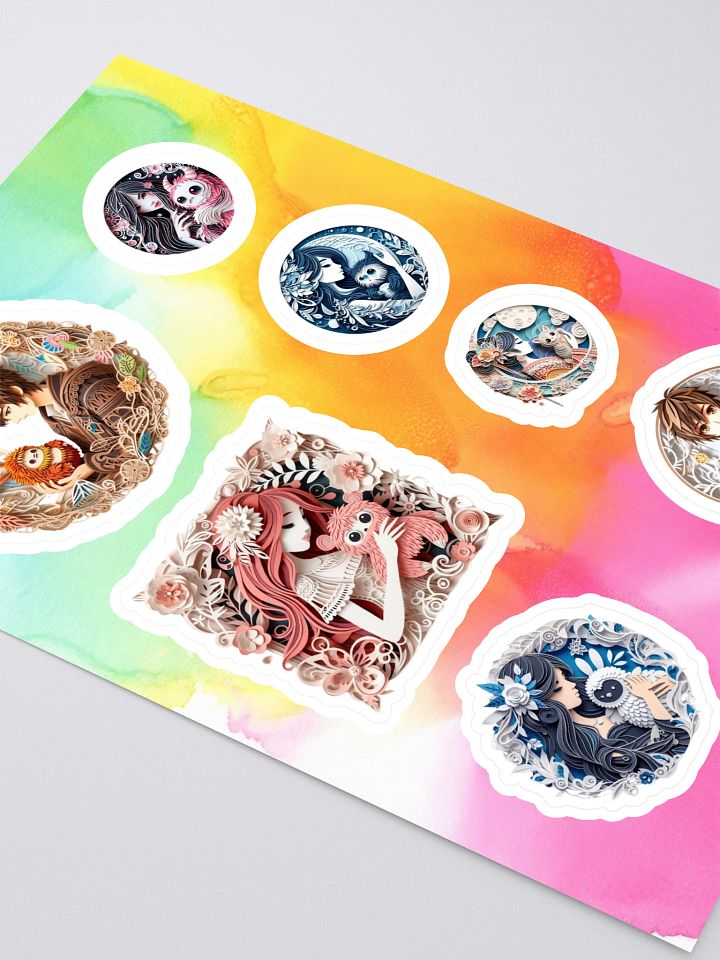 Whimsical Quilled Illustration Sticker Sheet product image (2)