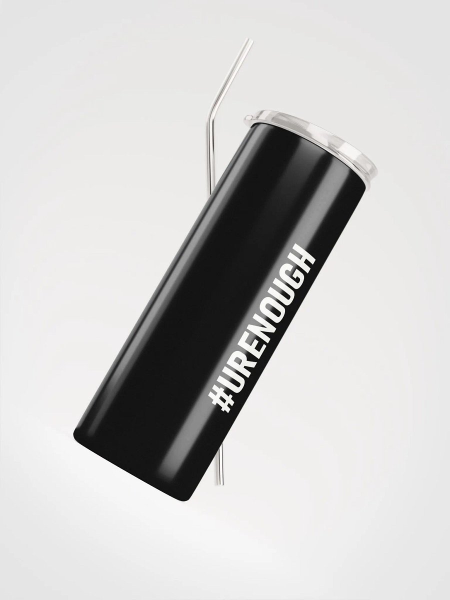 20 oz #URENOUGH - High Grade Travel Tumbler with Straw - Black product image (4)