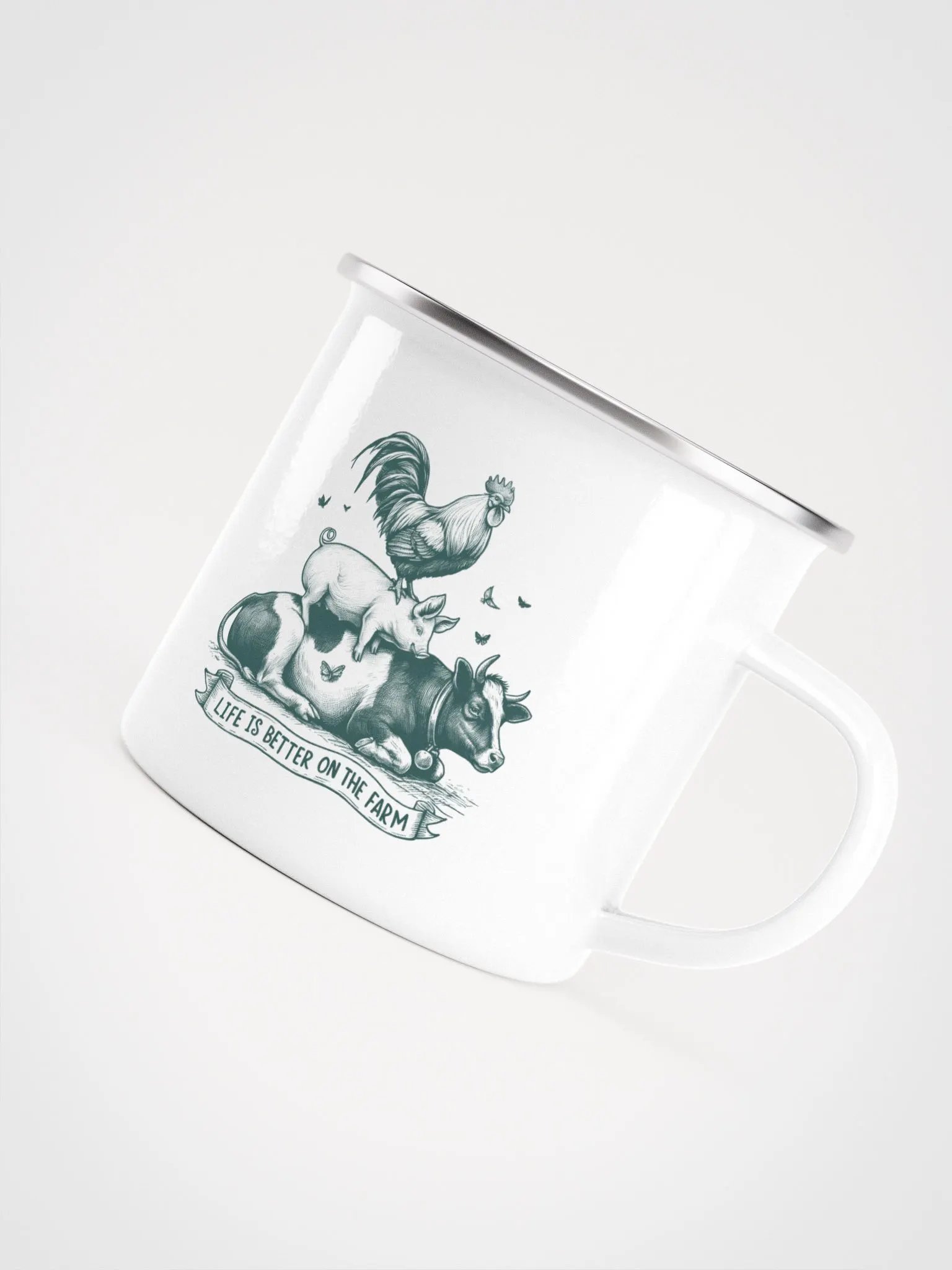 "Life is better on the farm 2" enamel Mug product image (2)