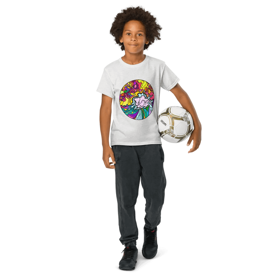 Psychedelic Floral Youth Sports Tee - Wave at Sunset product image (73)