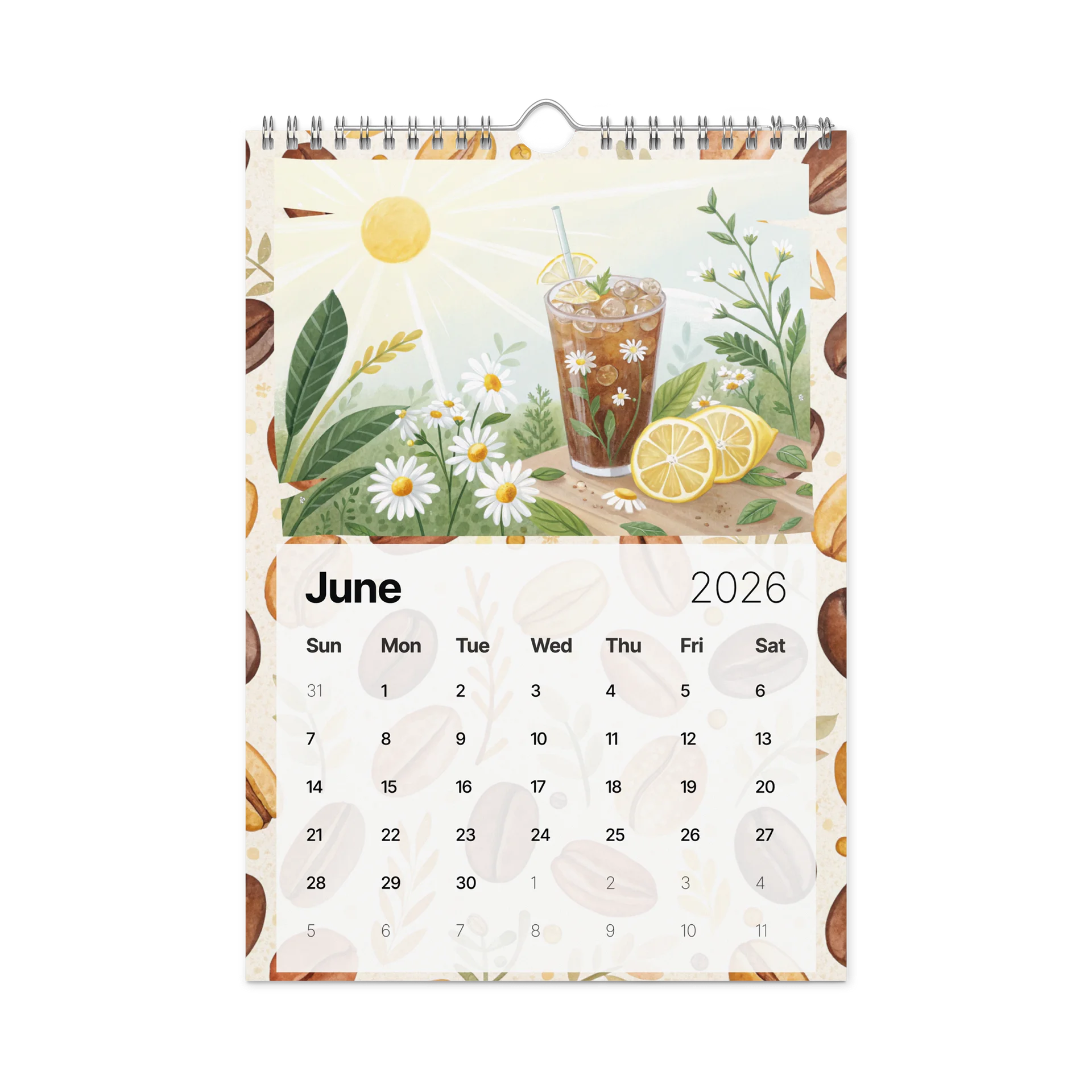 The Art of Coffee 2026 – Floral Latte Dreams | Hand-Painted Watercolor Calendar for Coffee Lovers product image (8)