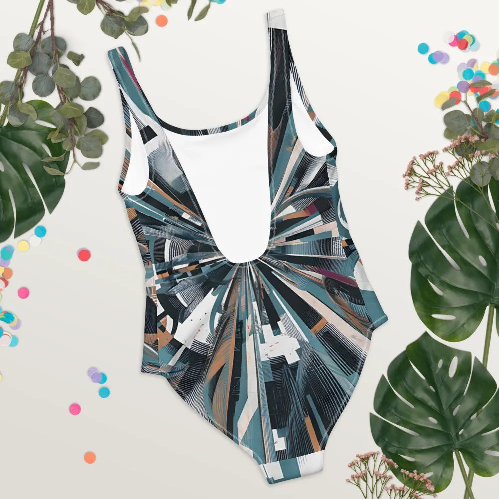 Abstract Lithographic Pattern Design one piece Swimsuit - V13 product image (4)