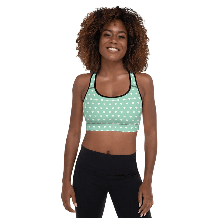 Pastel Heart Seamless Pattern Padded Sports Bra - V1 product image (2)