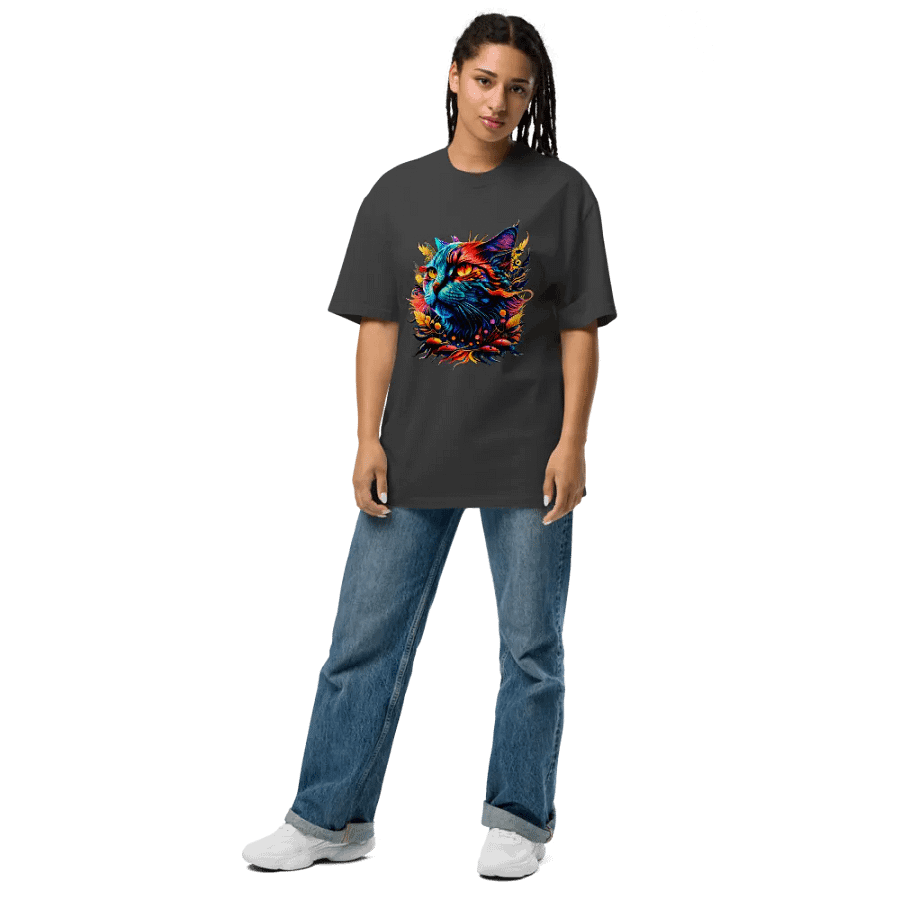 [Trippy Cat] Oversized T-Shirt product image (9)