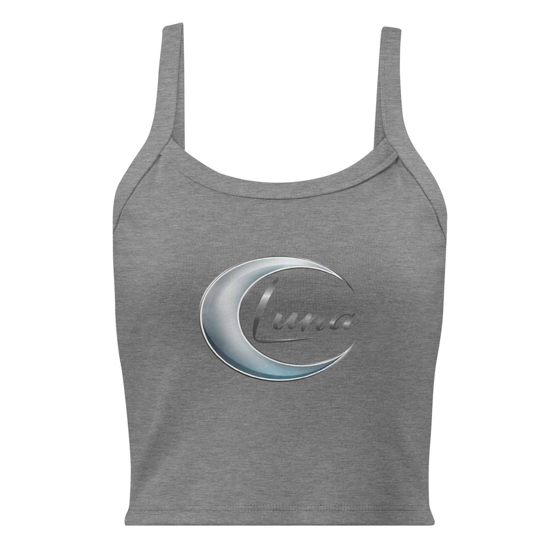 Women’s Luna Micro-Rib Tank Top – Stretch Fit Mid-Length Vest in Athletic Heather & More product image (1)