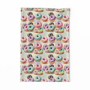 Seamless Pattern - Pastel Sprinkled Donuts on a Watercolor Background product image (9)