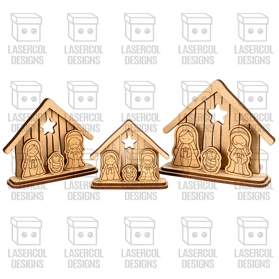 Small Nativity Scene Gift Set 1 - Christmas - Laser Cut Files product image (2)