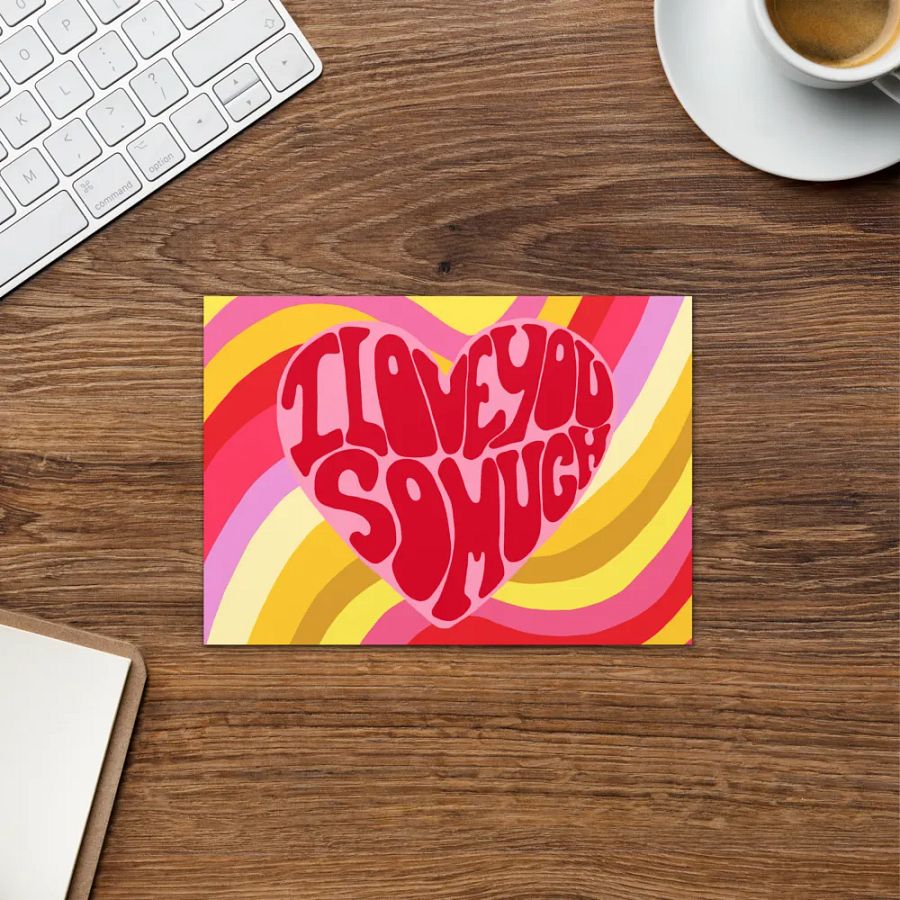 I Love You So Much retro landscape greeting card product image (10)