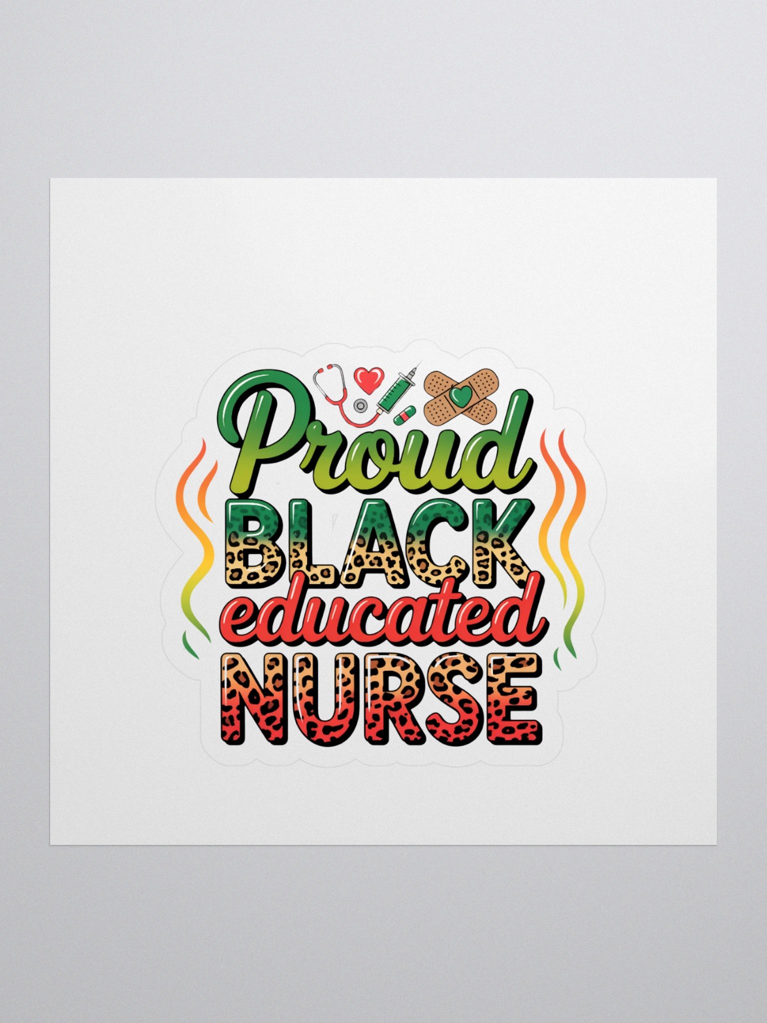 Proud Black Educated Nurse Sticker Set product image (1)