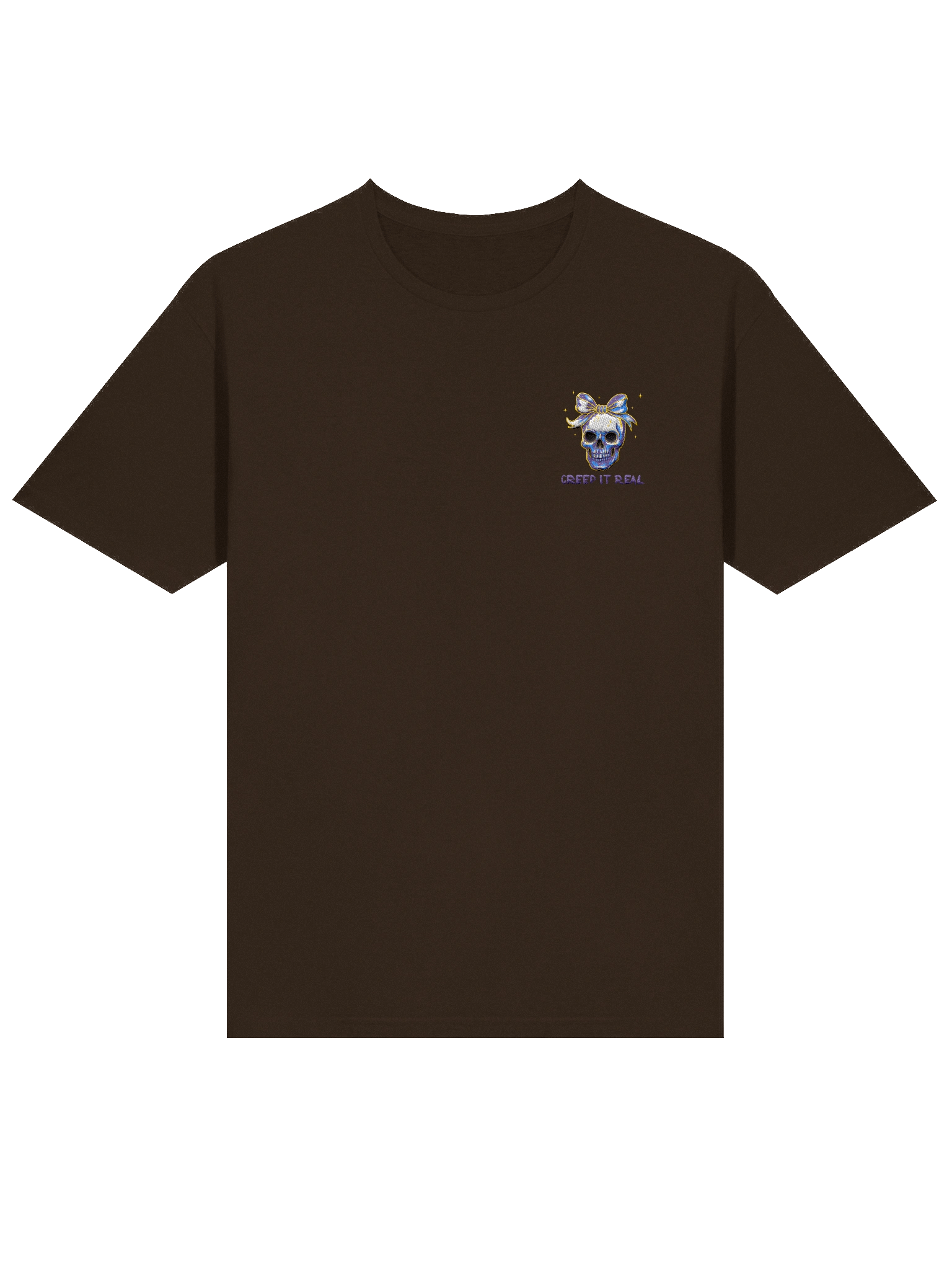 Creep It Real Stylized Skull Embroidered T-Shirt product image (7)