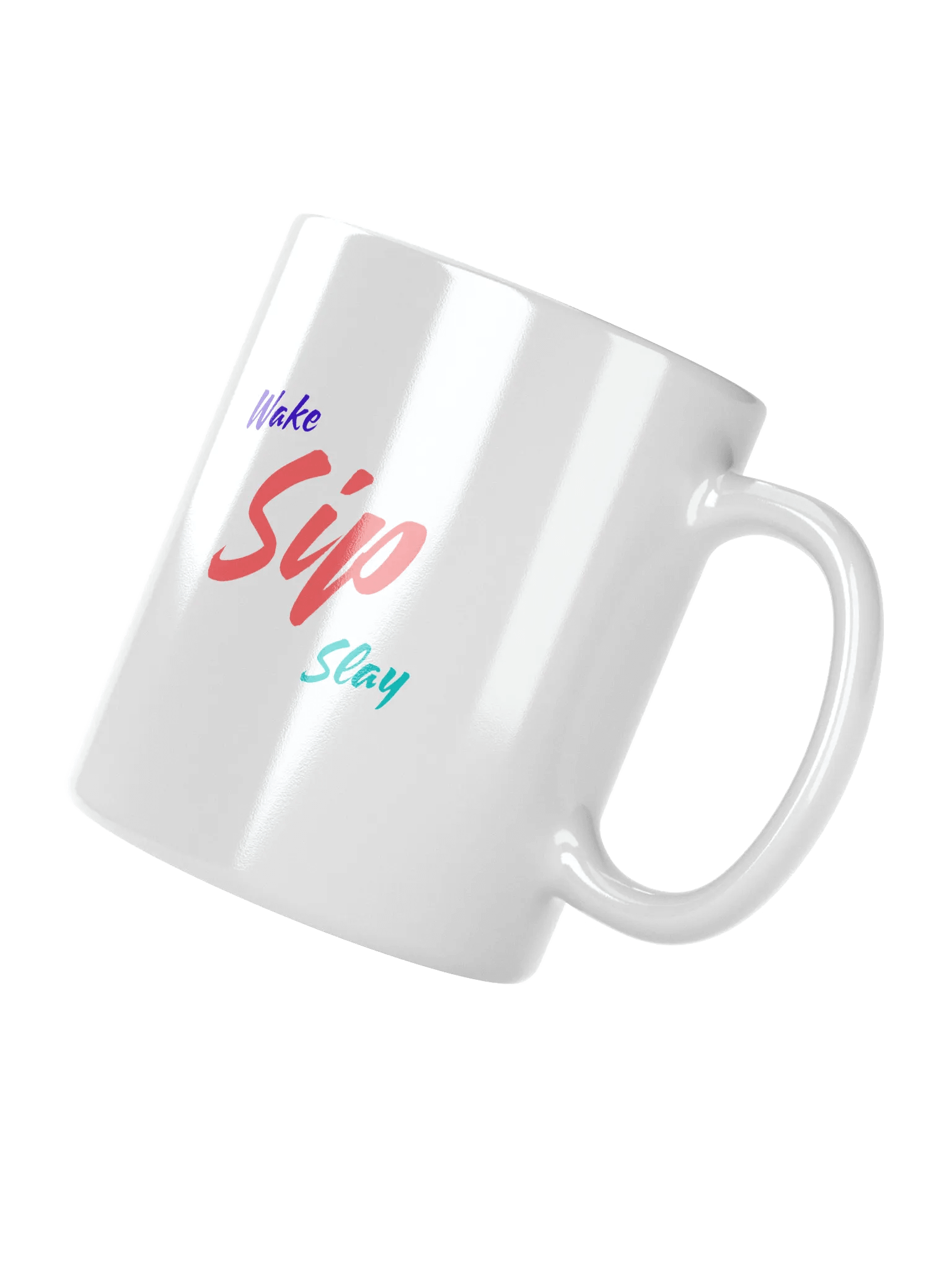 Sip Sip Podcast Double Script Logo White Glossy Mug product image (2)