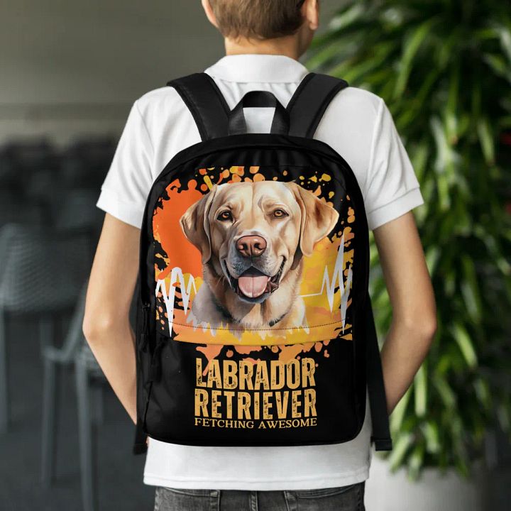 Labrador Retriever Fetching Awesome All Over Print Backpack product image (2)