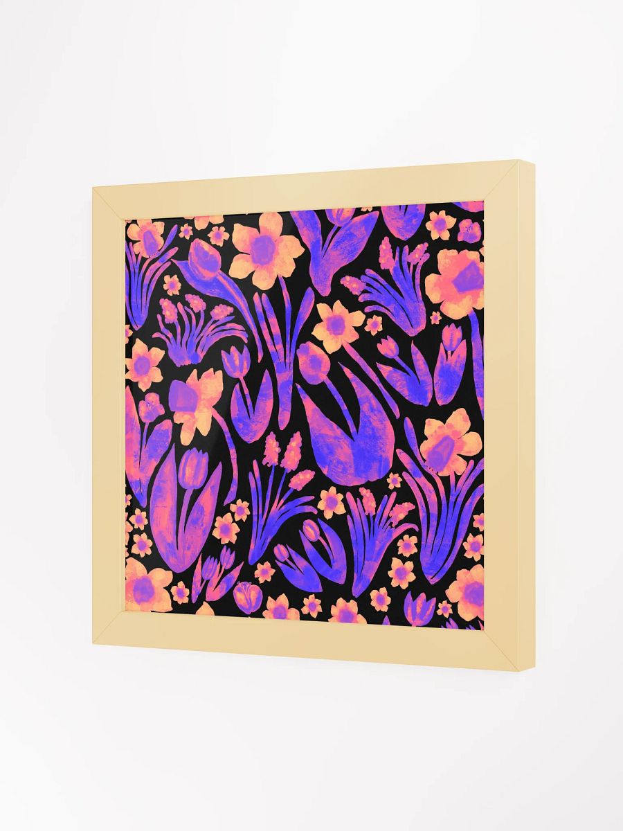 Spring Garden, Pink, Purple, Orange & Blues on Black | Square Print | by Monique Faella Designs™ | Framed Coastal Wall Art | Museum-Quality Print product image (23)