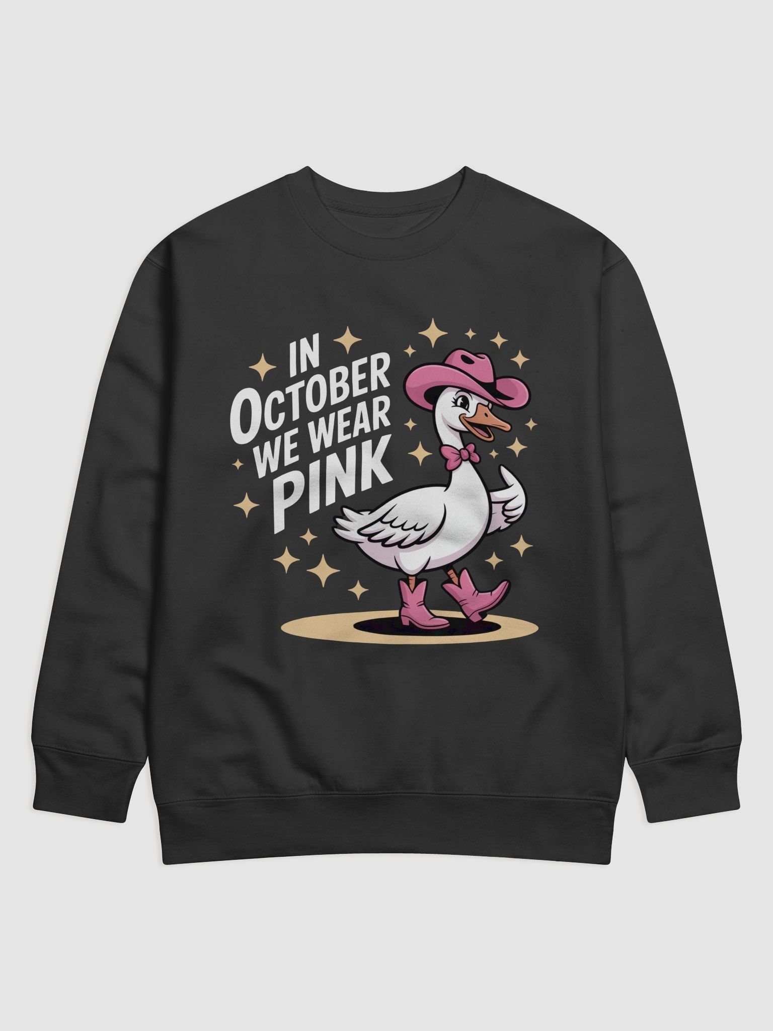 In October We Wear Pink Cowgirl Goose Sweatshirt product image (1)