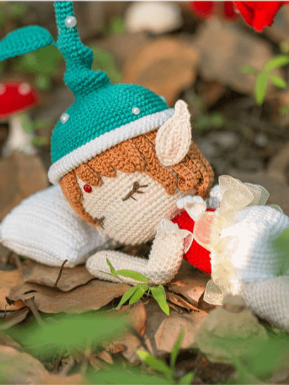 Enchanted Fairy Night Light — Hand-Crocheted Lily of the Valley Lamp with Sleeping Fairy product image (5)