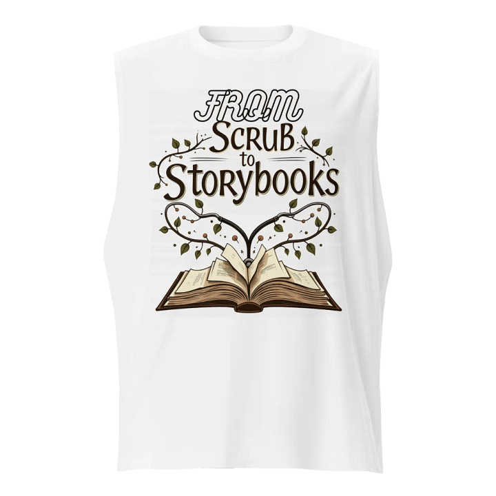 storybooks, stethoscope, Scrubs Muscle Tank product image (1)