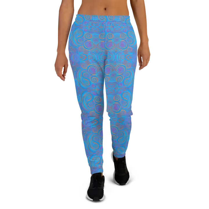 Funky Blue Dreams Liquid Tie-Dye Women's Joggers product image (2)