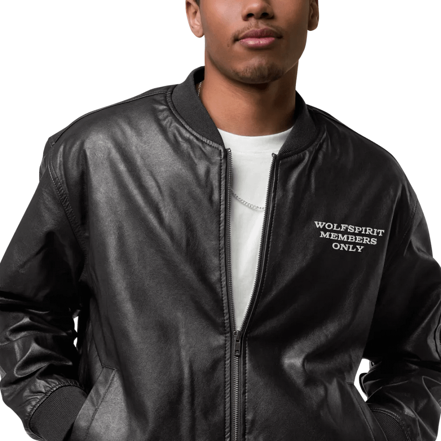 Wolfspirit Members Only Faux Leather Bomber Jacket product image (6)