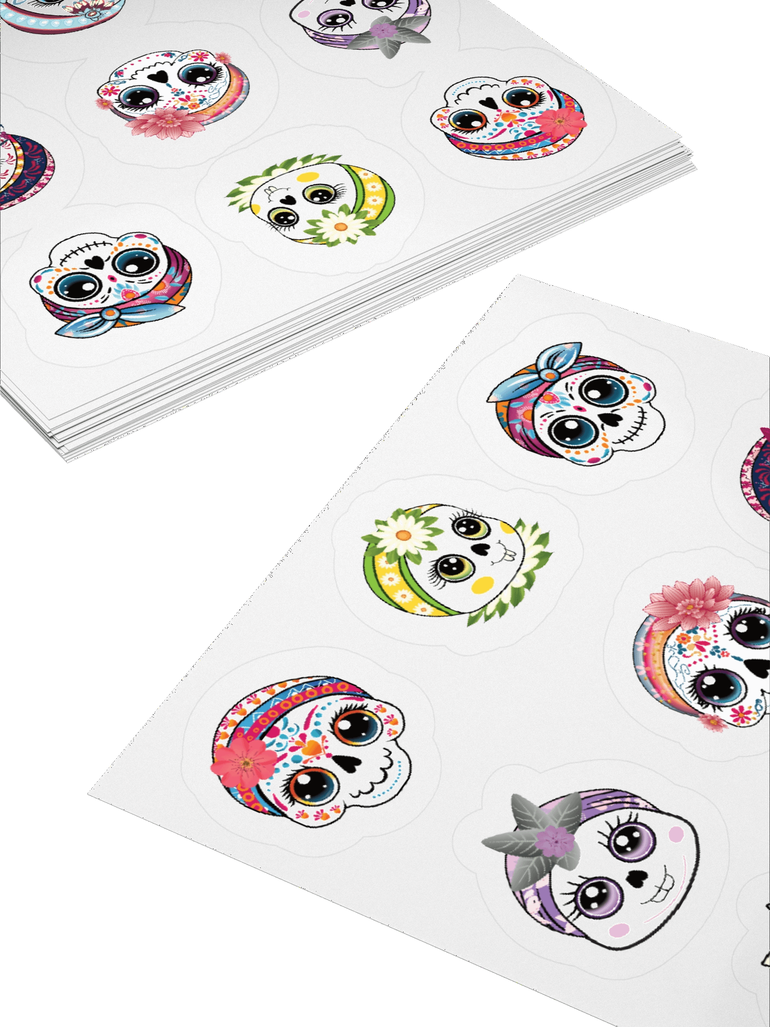 Day of the Dead Skull Kiss Cut Stickers product image (10)