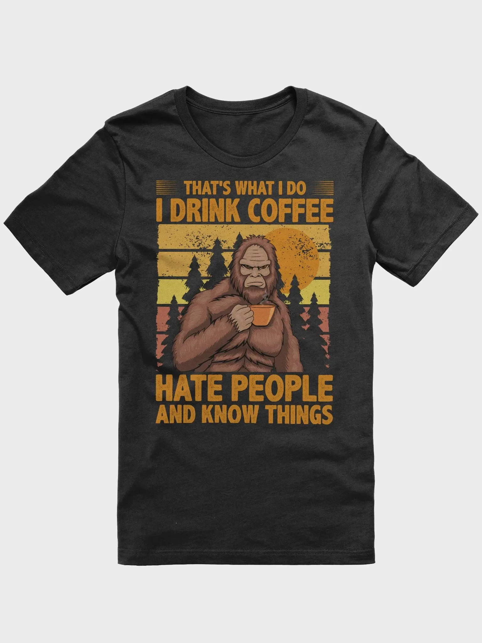 Grumpy Bigfoot Coffee Lover T-Shirt product image (1)