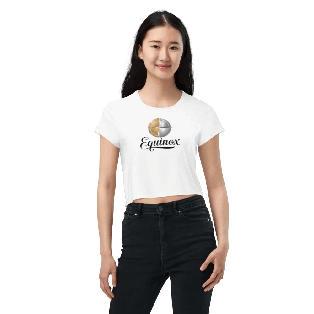 Equinox Women's White Crop Tee - Exclusive Metallic Design product image (7)