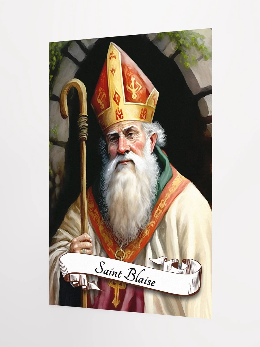 Saint Blaise Patron Saint of Throat Illnesses, Wild Animals, Candle Makers, Wool Combers, Wool Trading, Matte Poster product image (5)