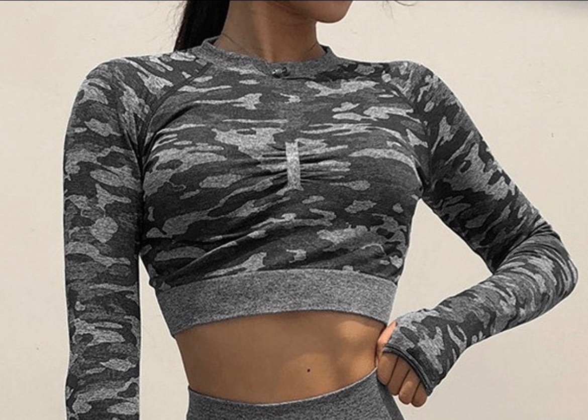 Seamless Camo Long Sleeve- Crop Top product image (6)