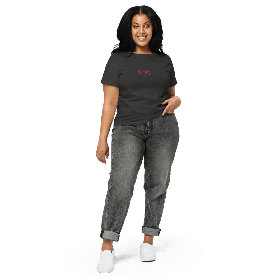 Bubbly and a B*tch (pink) embroidered waist length t-shirt product image (23)
