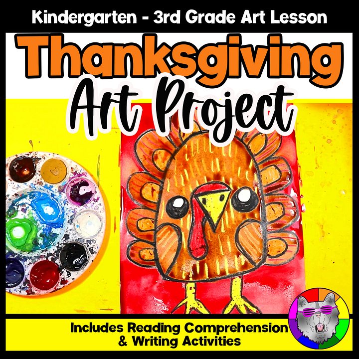 Thanksgiving Art Lesson Turkey Art Project Thanksgiving Art Activity K to 3 product image (1)