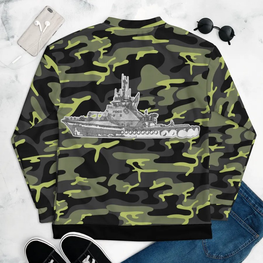 Copy of Twin Anchor Titan tug Green Camouflage Bomber Jacket product image (9)