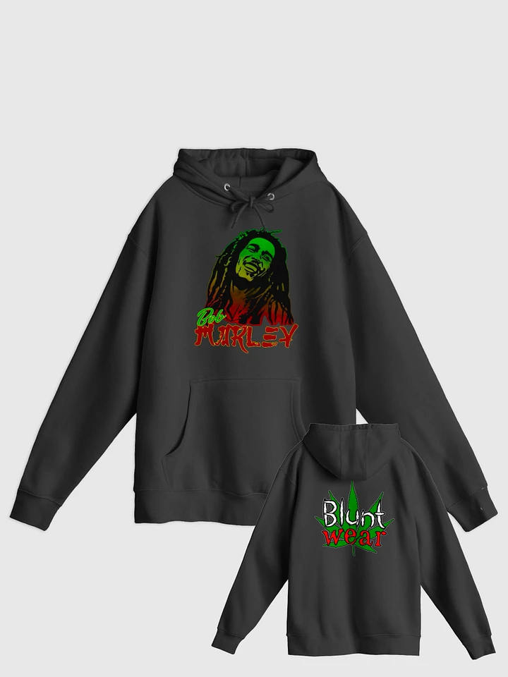 Bob Marley Faded Rasta w Back Black Hoodie product image (1)