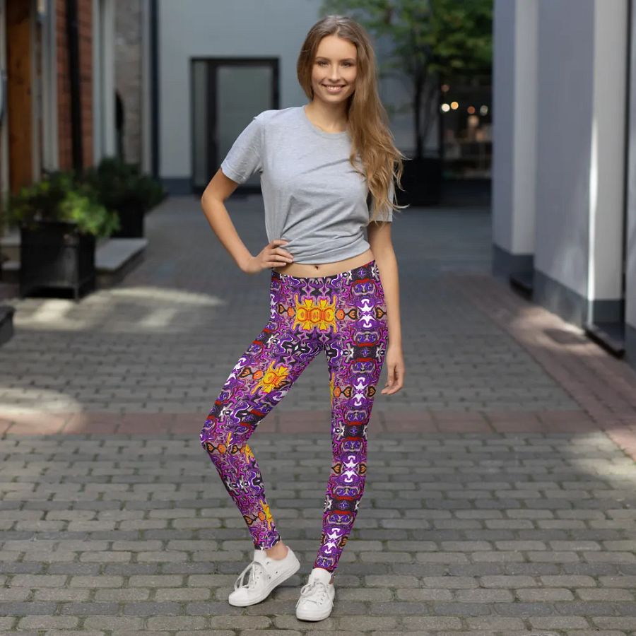 Purple African Inspired Symmetry Design Leggings product image (8)