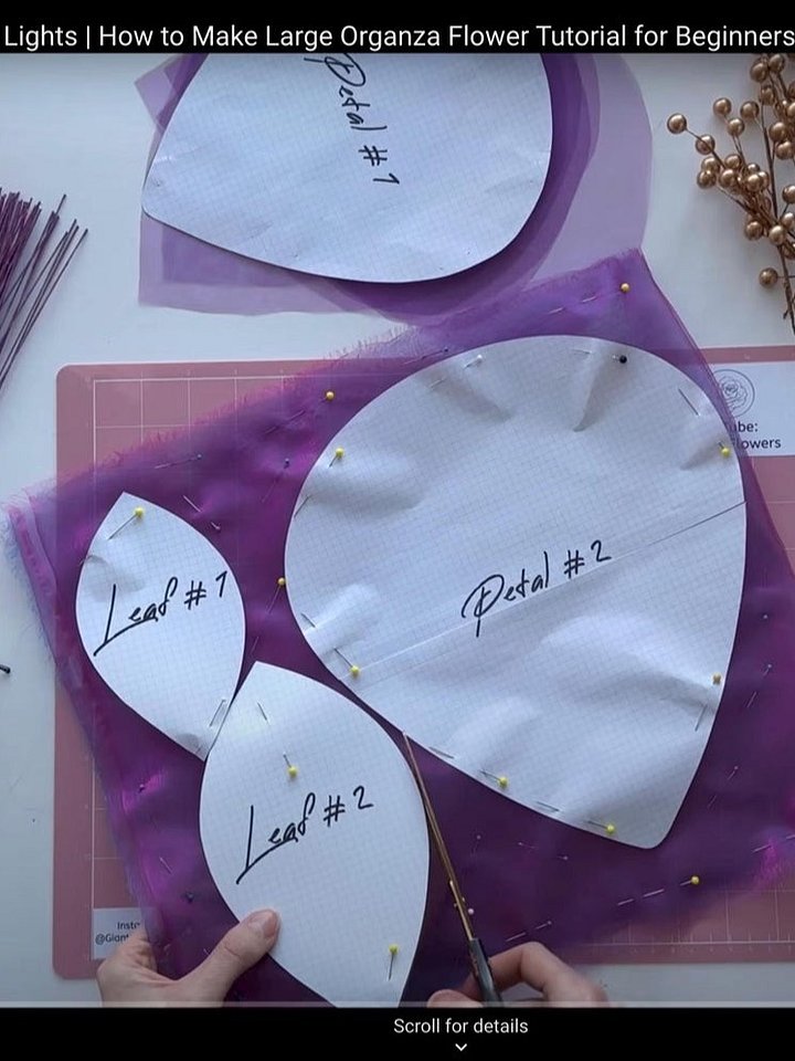 DIY Giant Organza Flower: Templates with Video Tutorial how to make Giant Fabric Flowers product image (2)