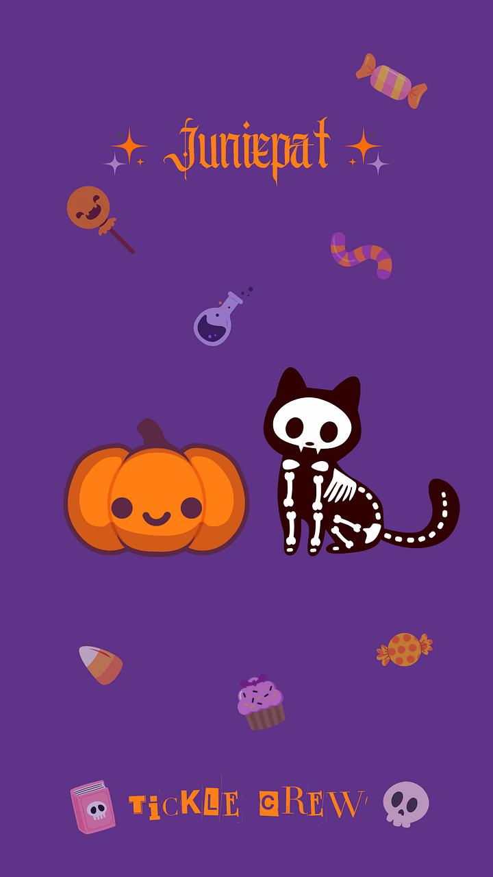 Juniepat Meowlloween 2025 Phone Wallpaper product image (1)