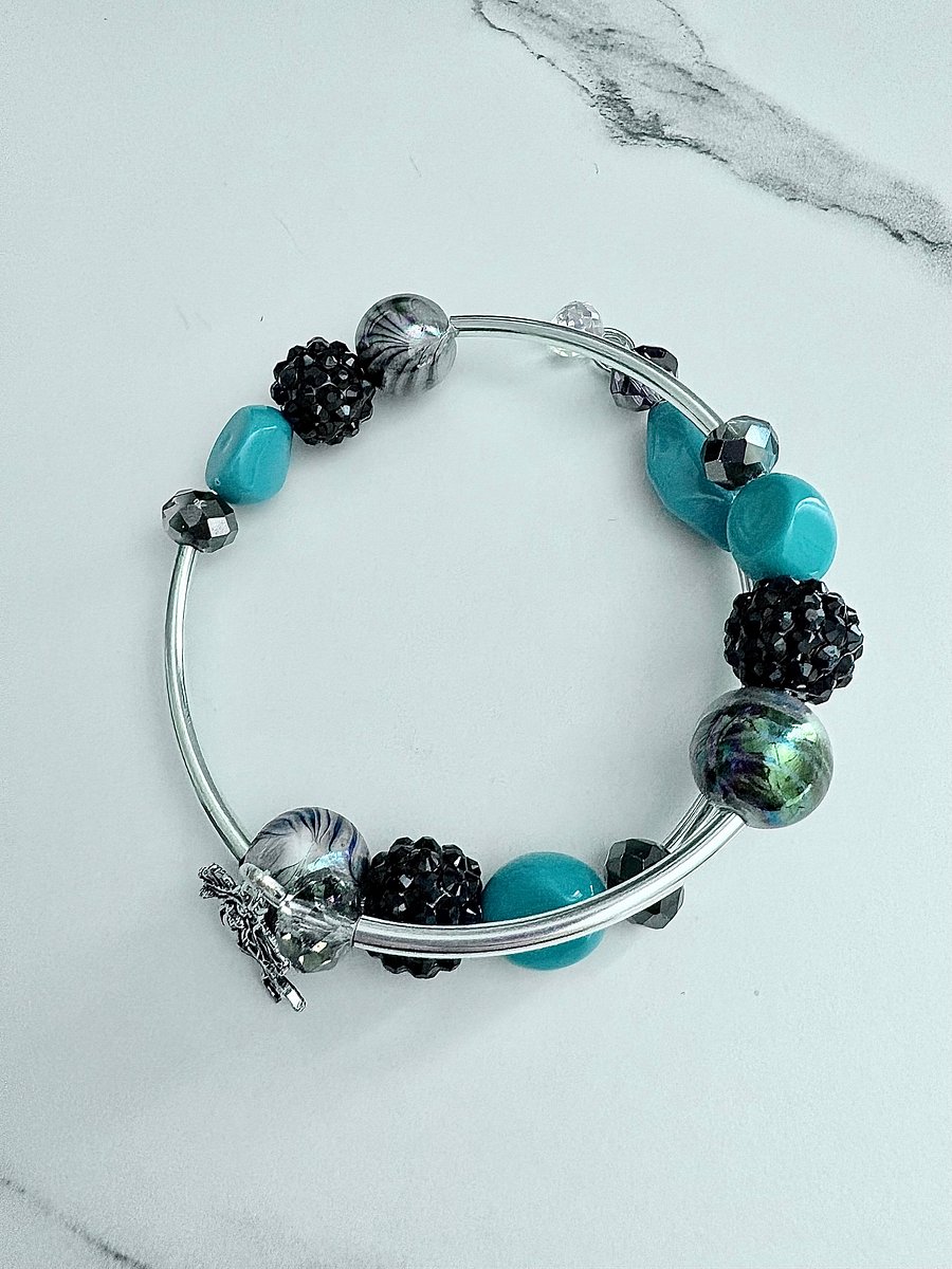 Handmade 8" Coil Bracelet | Mermaid Charm Jewelry | by Monique Faella Designs™ | MFD-00073 product image (3)