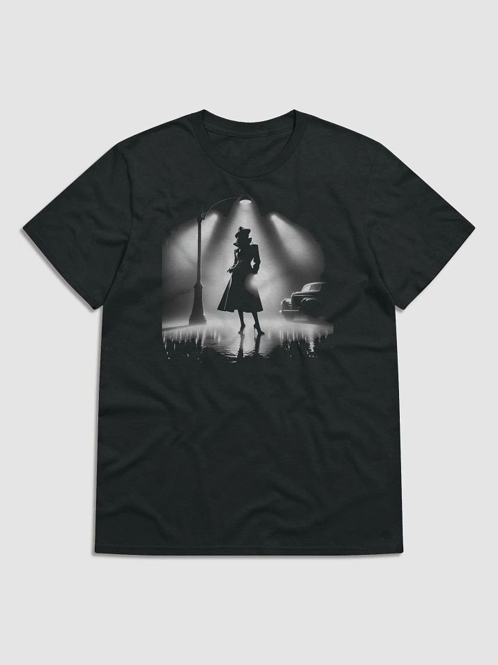 Femme Fatale Noir Rainy Night Mystery (Front Print Womens Tee) product image (1)