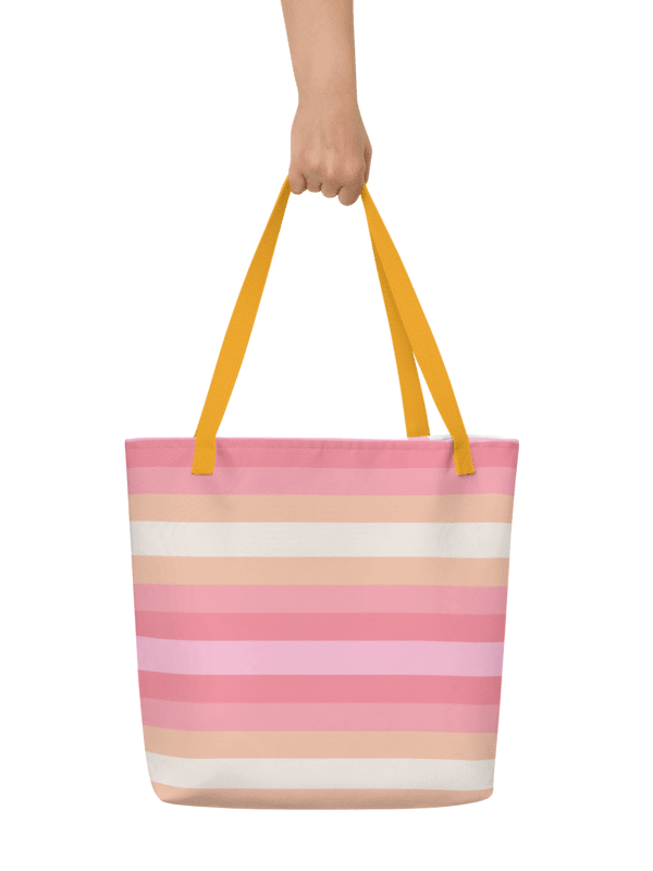Sunset Stripes Beach Tote Bag with inside Pocket product image (4)