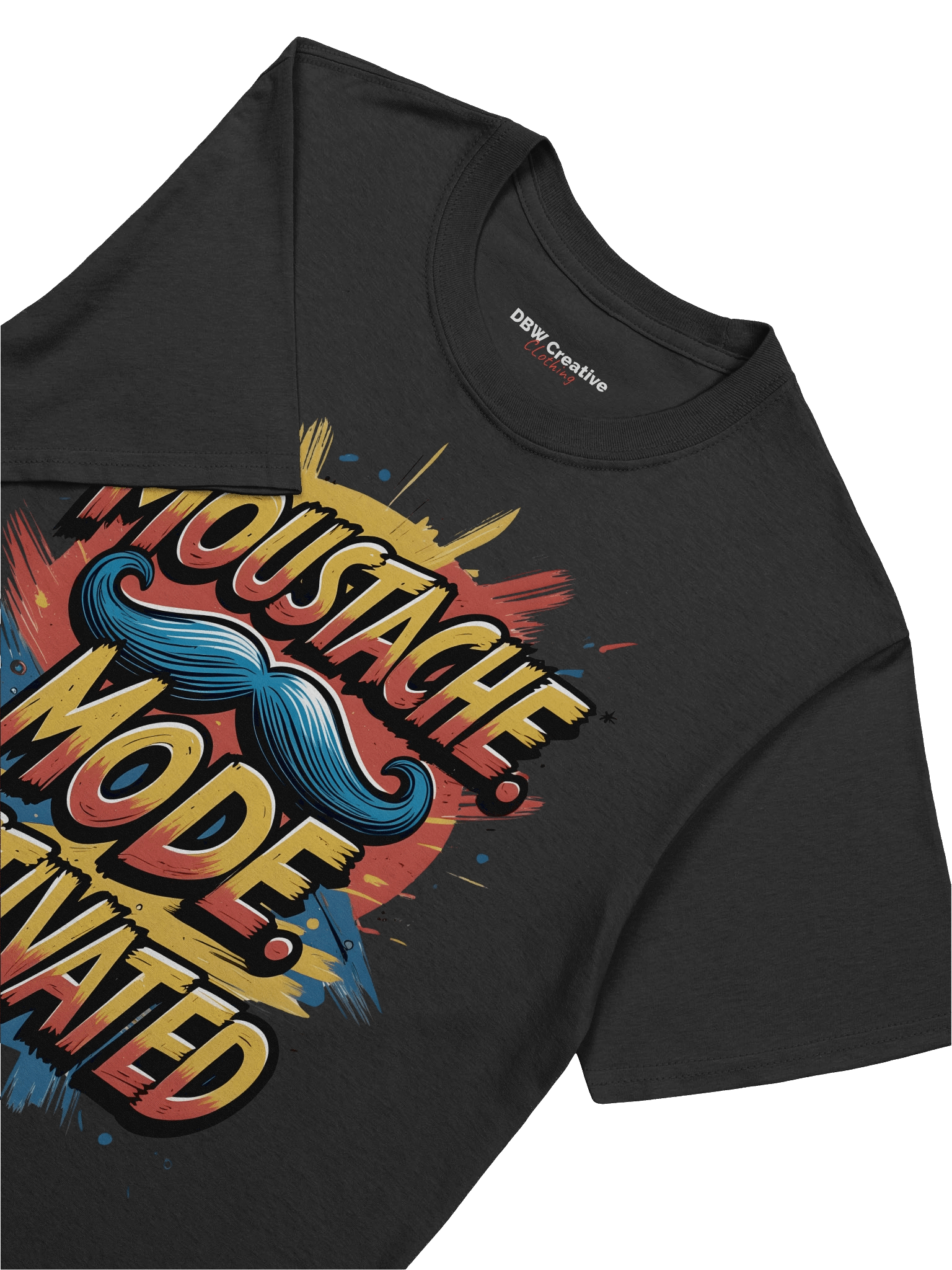 "Moustache Mode Activated" Comic Style T-Shirt - Bold Movember Apparel product image (8)
