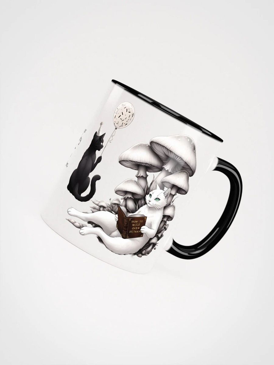 Extrovert Black Cat and Introvert White Cat Coloured Mug product image (4)