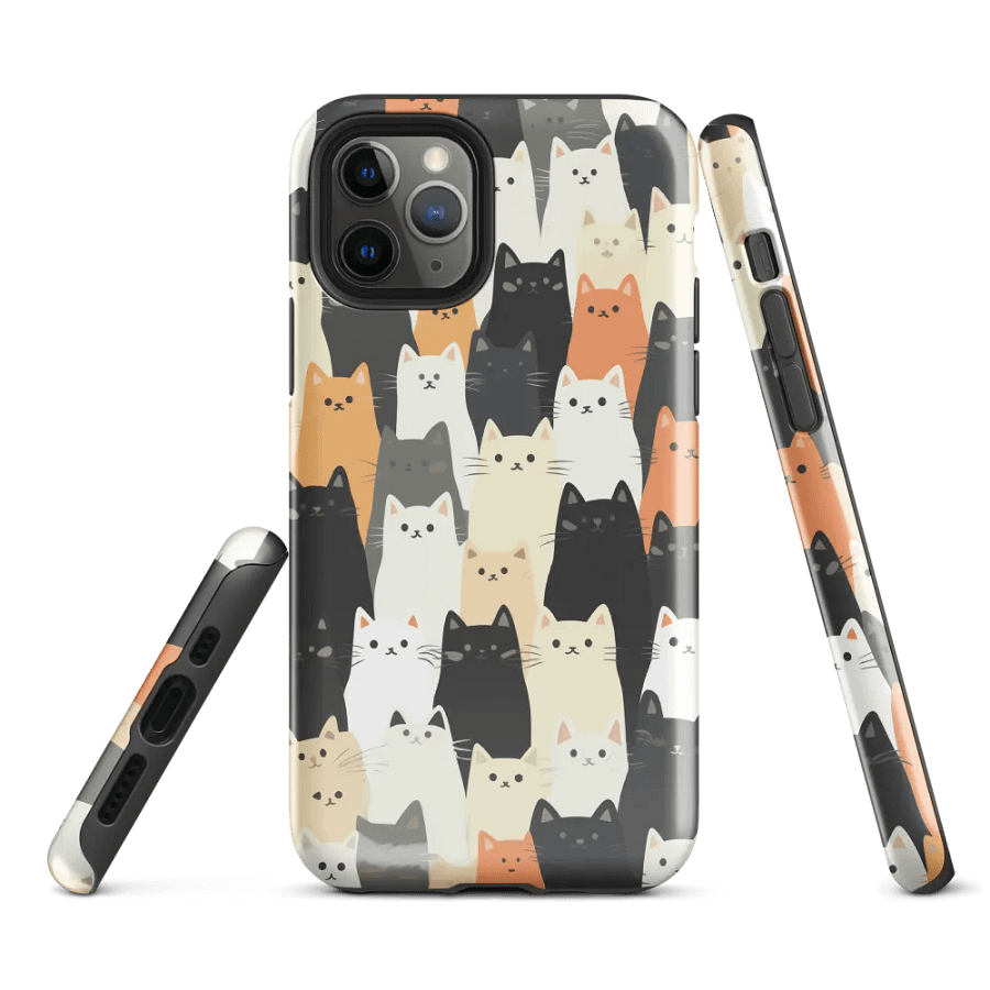 Colorful Cat Pattern iPhone Tough Case product image (2)