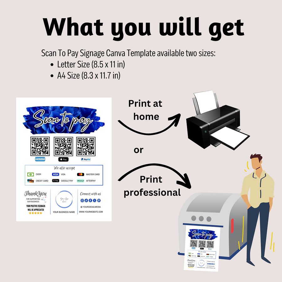 Celestia - Scan To Pay QR Code Sign Template product image (3)