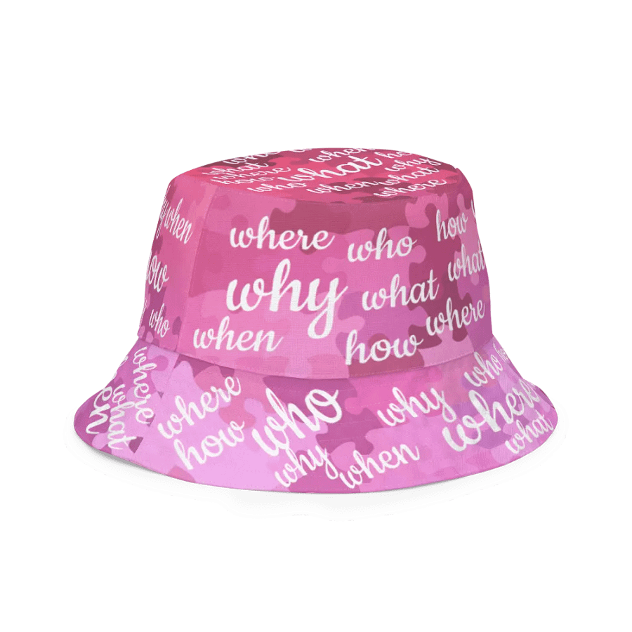 How Puzzling Pink Reversible Bucket Hat product image (3)