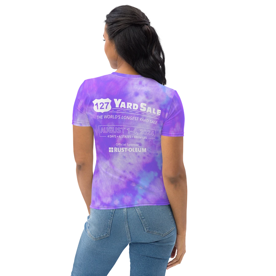 127 Yard Sale (2024) - All-Over Lavender Blue Tie-Dye Print Women's Crew Neck T-Shirt product image (8)