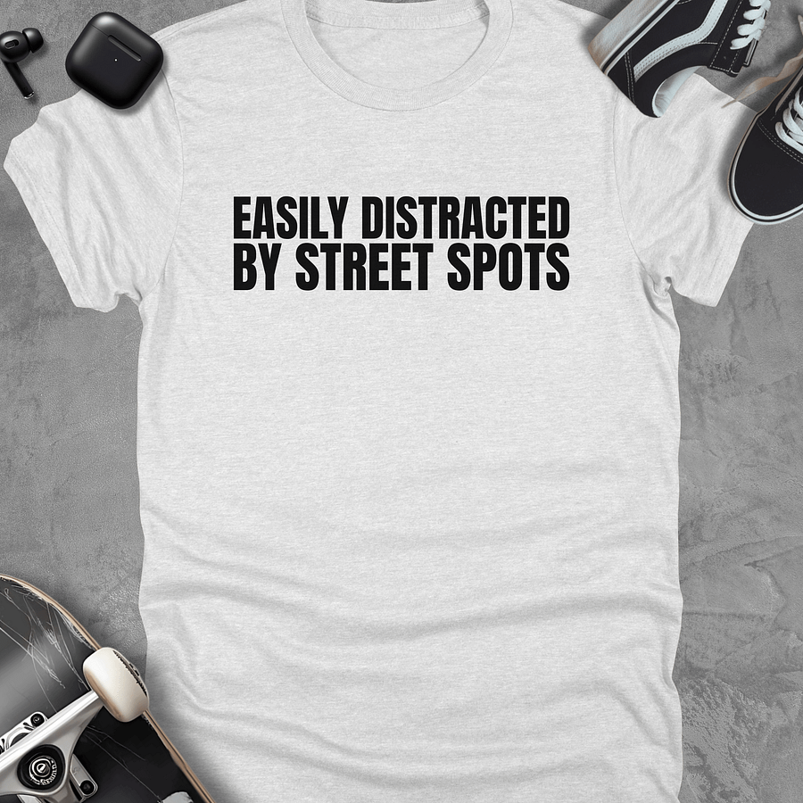 Easily distracted by street spots, Funny Skateboarding t-shirt, Unisex product image (3)