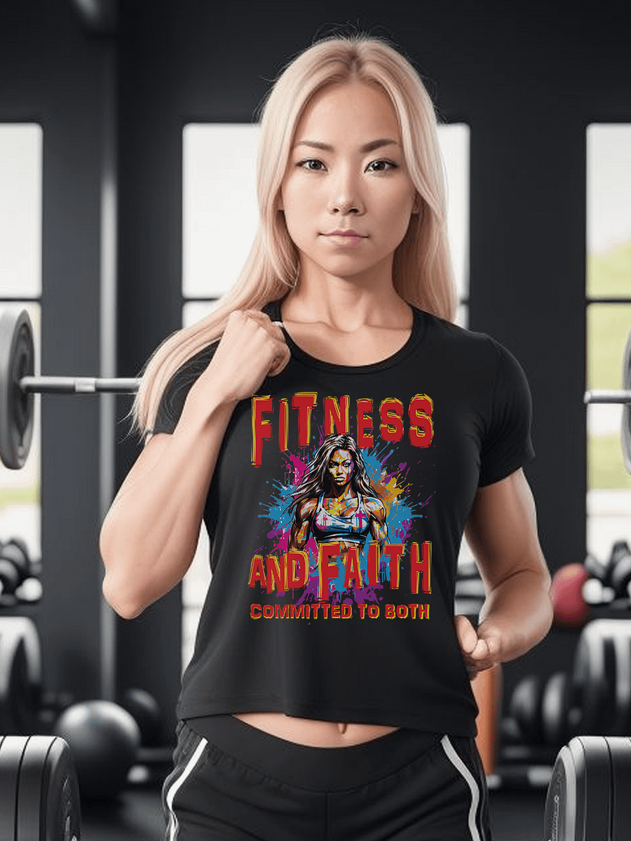 Fitness and Faith Committed To Both Christian Quote Workout Bodybuilding Motivational T-Shirt product image (3)