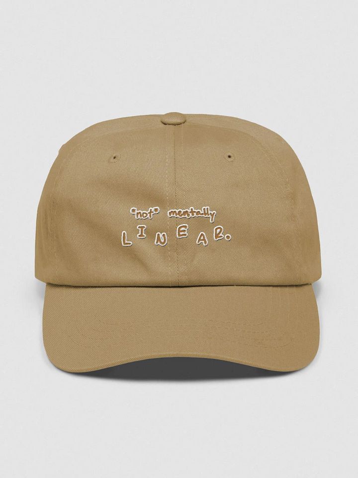 *not* mentally linear. (brass + white lined design) classic dad hat product image (9)