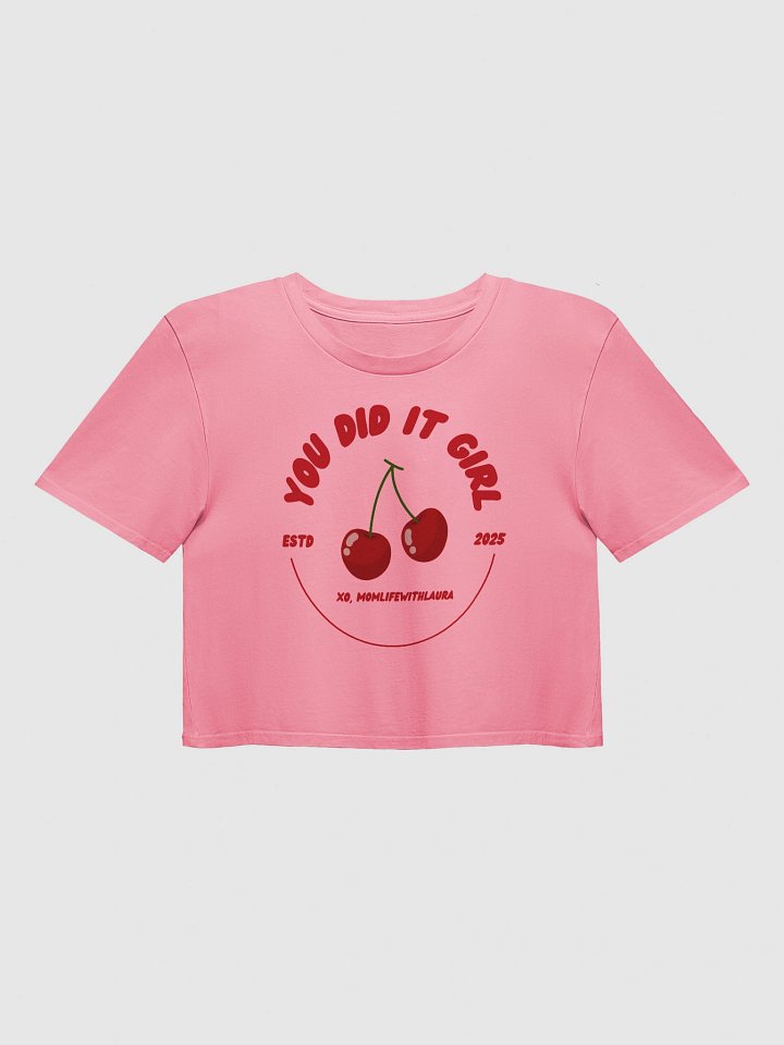 You Did it Girl Cherries Cropped Tee - Red/Pink product image (1)