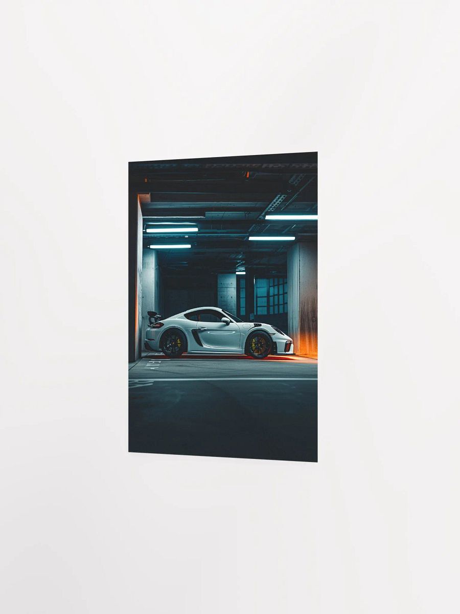 Porsche Cayman parked in underground parking by night (Poster) product image (25)
