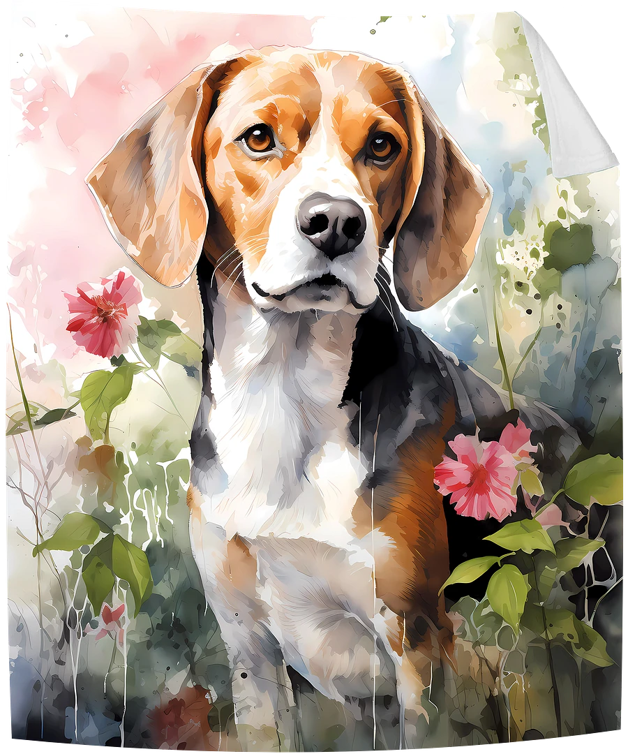 Beagle Dog Cute Puppy Floral Design Throw Blanket product image (1)